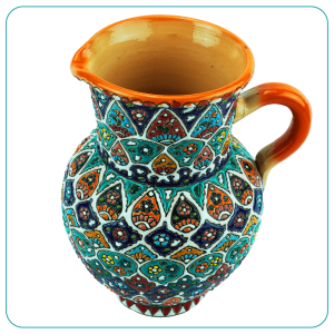 enamel pottery pitcher orange