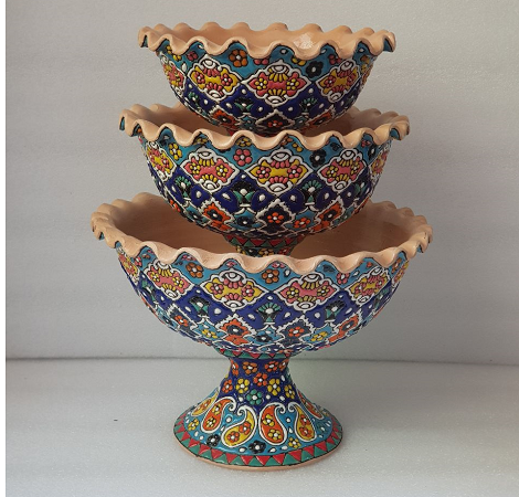 pottery. bowl.three piec